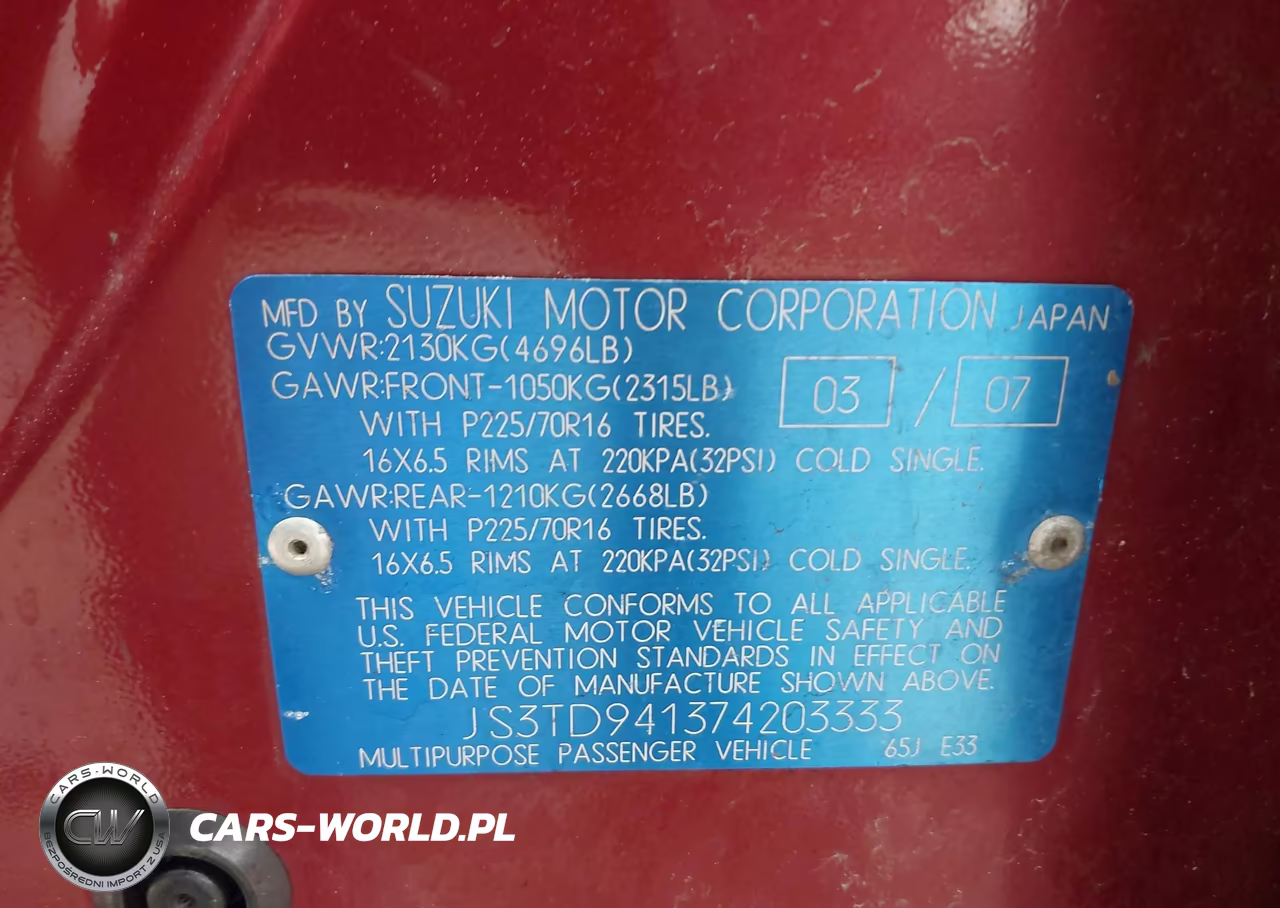 2007 Suzuki Grand Vitara VIN:JS3TD941374203333 - 9