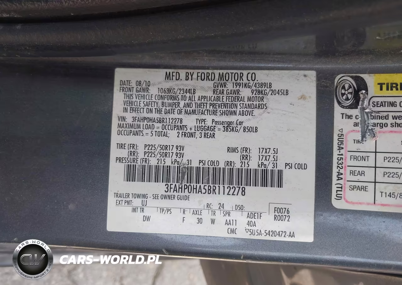 2011 Ford Fusion Se VIN:3FAHP0HA5BR112278 - 9
