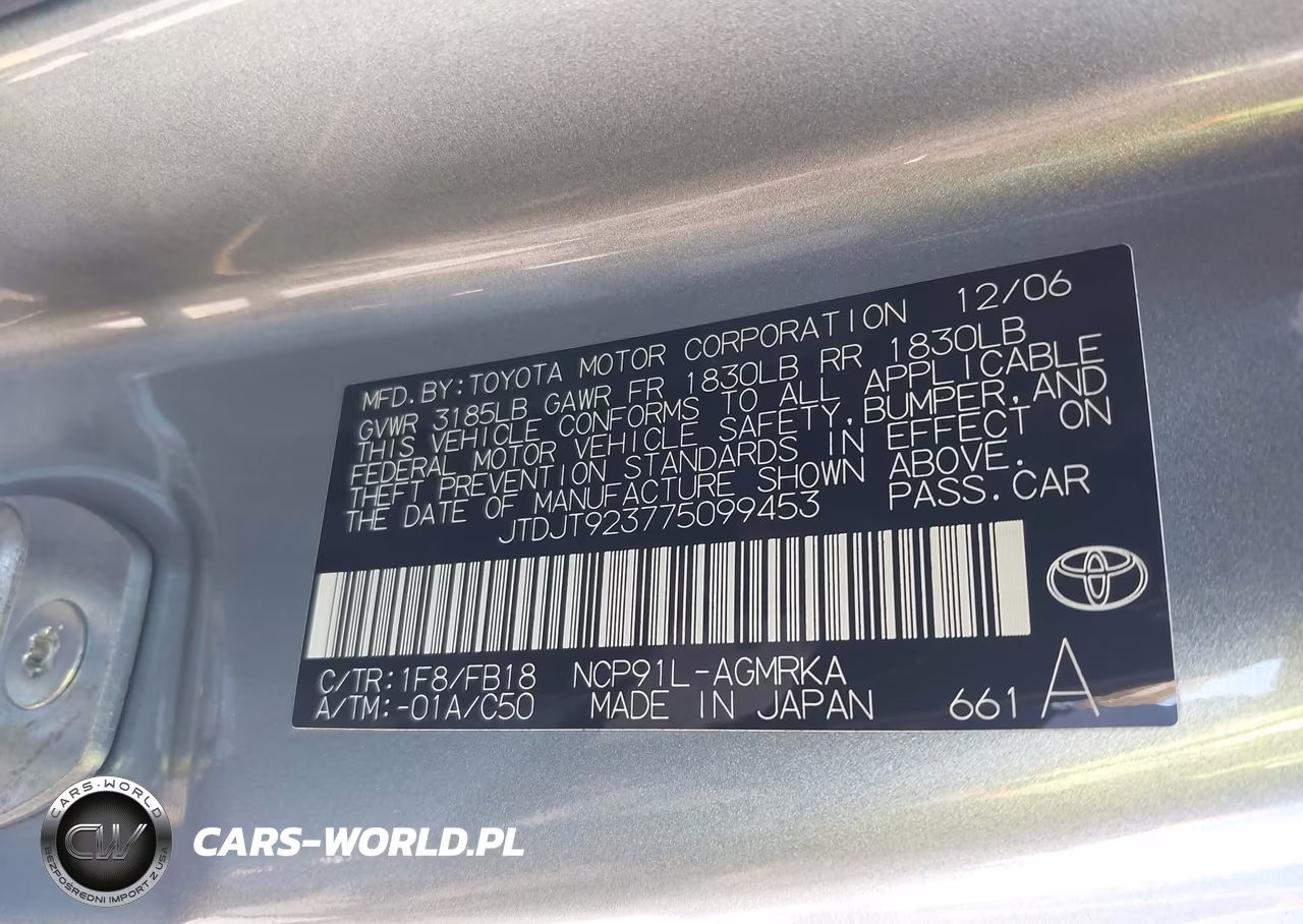 2007 Toyota Yaris VIN:JTDJT923775099453 - 9
