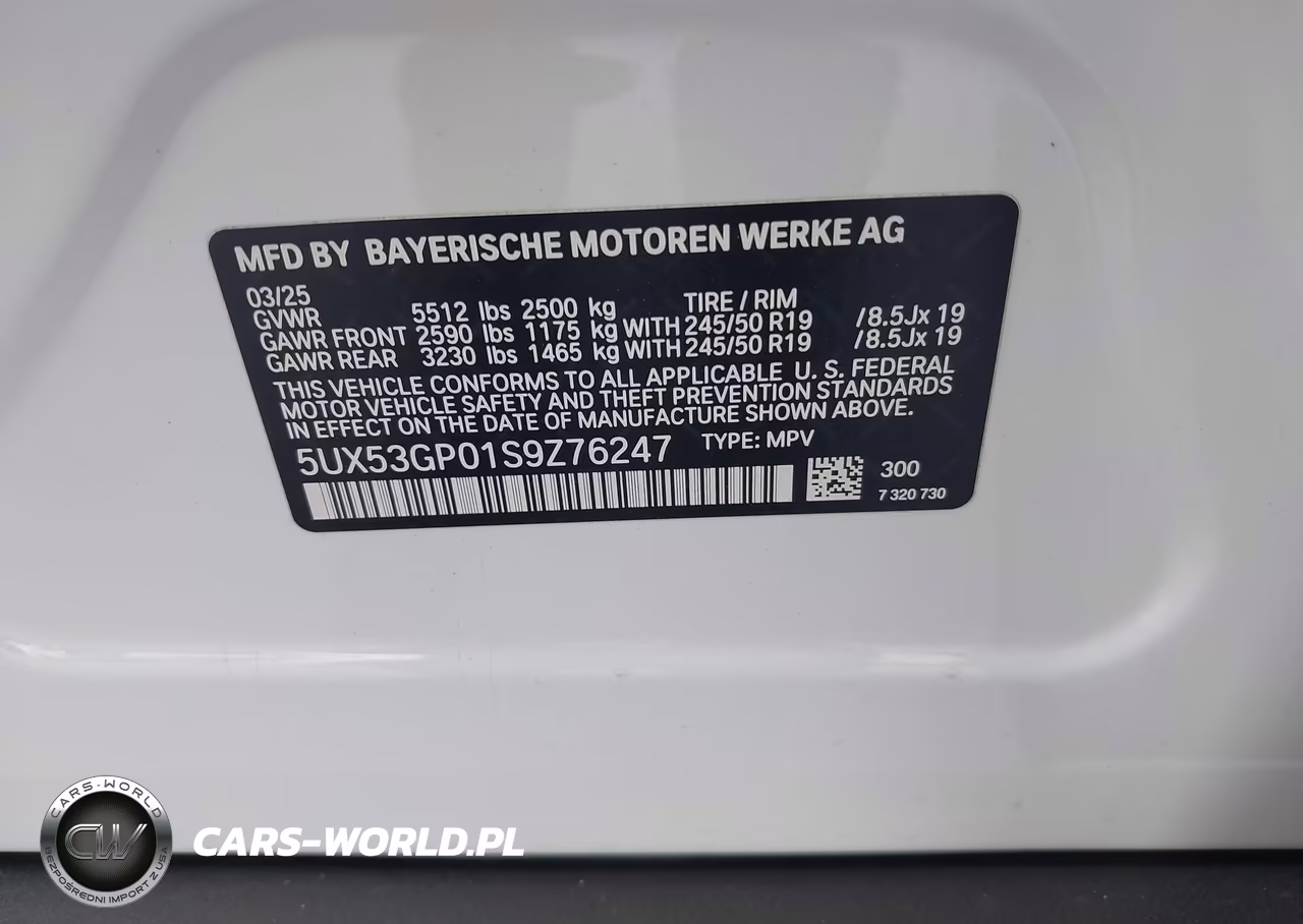 2025 BMW X3 30 xDrive VIN:5UX53GP01S9Z76247 - 9
