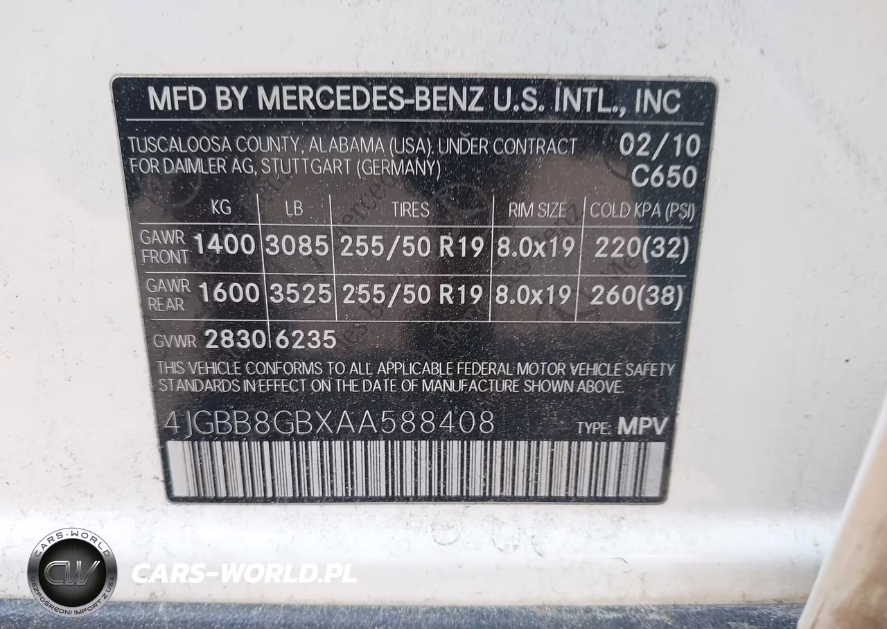 2010 Mercedes-Benz Ml 350 4Matic VIN:4JGBB8GBXAA588408 - 9
