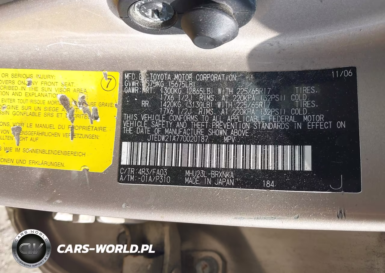 2007 Toyota Highlander Hybrid V6 VIN:JTEDW21A770020187 - 9