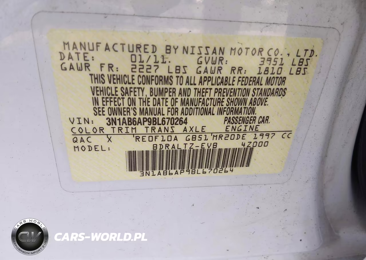 2011 Nissan Sentra 2.0Sr VIN:3N1AB6AP9BL670264 - 9
