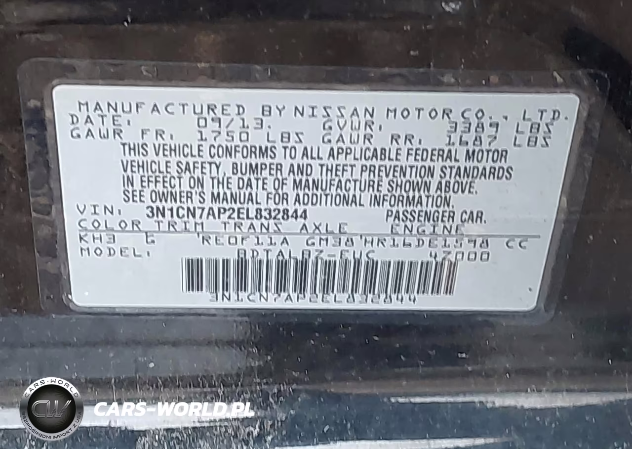 2014 Nissan Versa 1.6 Sv VIN:3N1CN7AP2EL832844 - 9