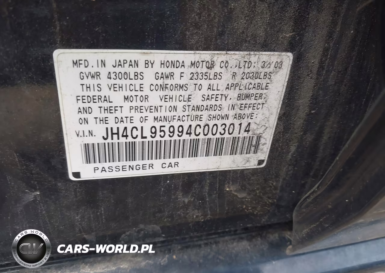 2004 Acura Tsx VIN:JH4CL95994C003014 - 9