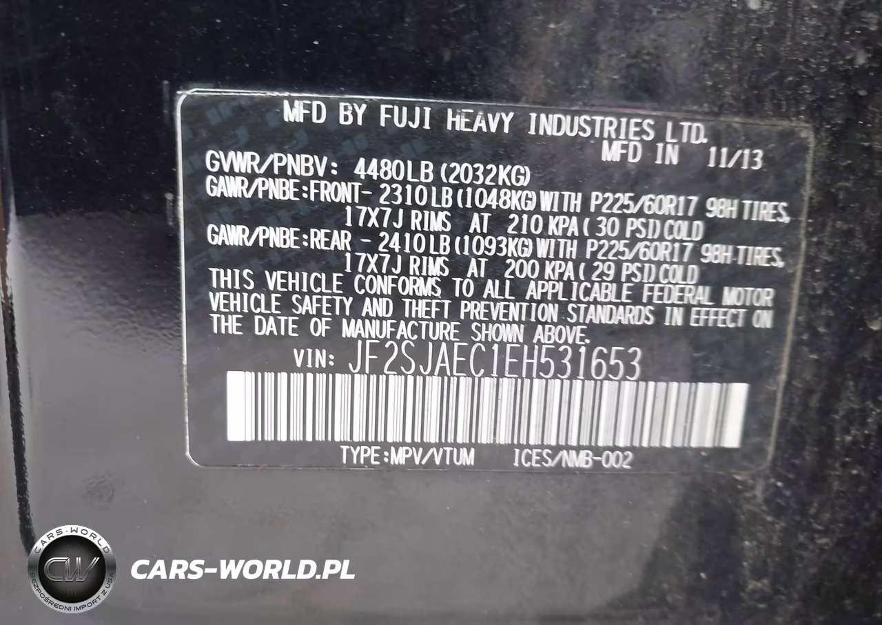 2014 Subaru Forester 2.5I Premium VIN:JF2SJAEC1EH531653 - 9