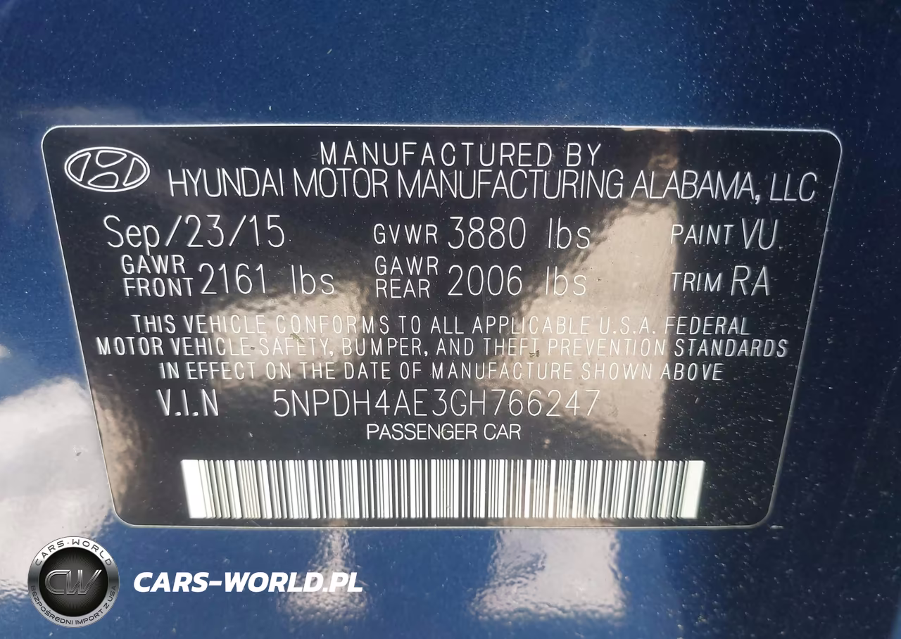 2016 Hyundai Elantra Se VIN:5NPDH4AE3GH766247 - 9