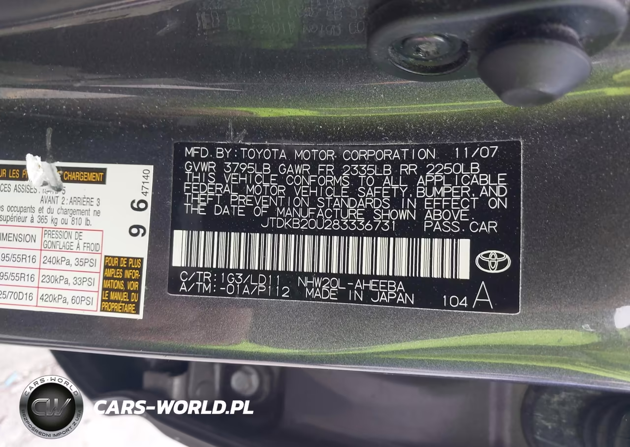 2008 Toyota Prius Touring VIN:JTDKB20U283336731 - 9