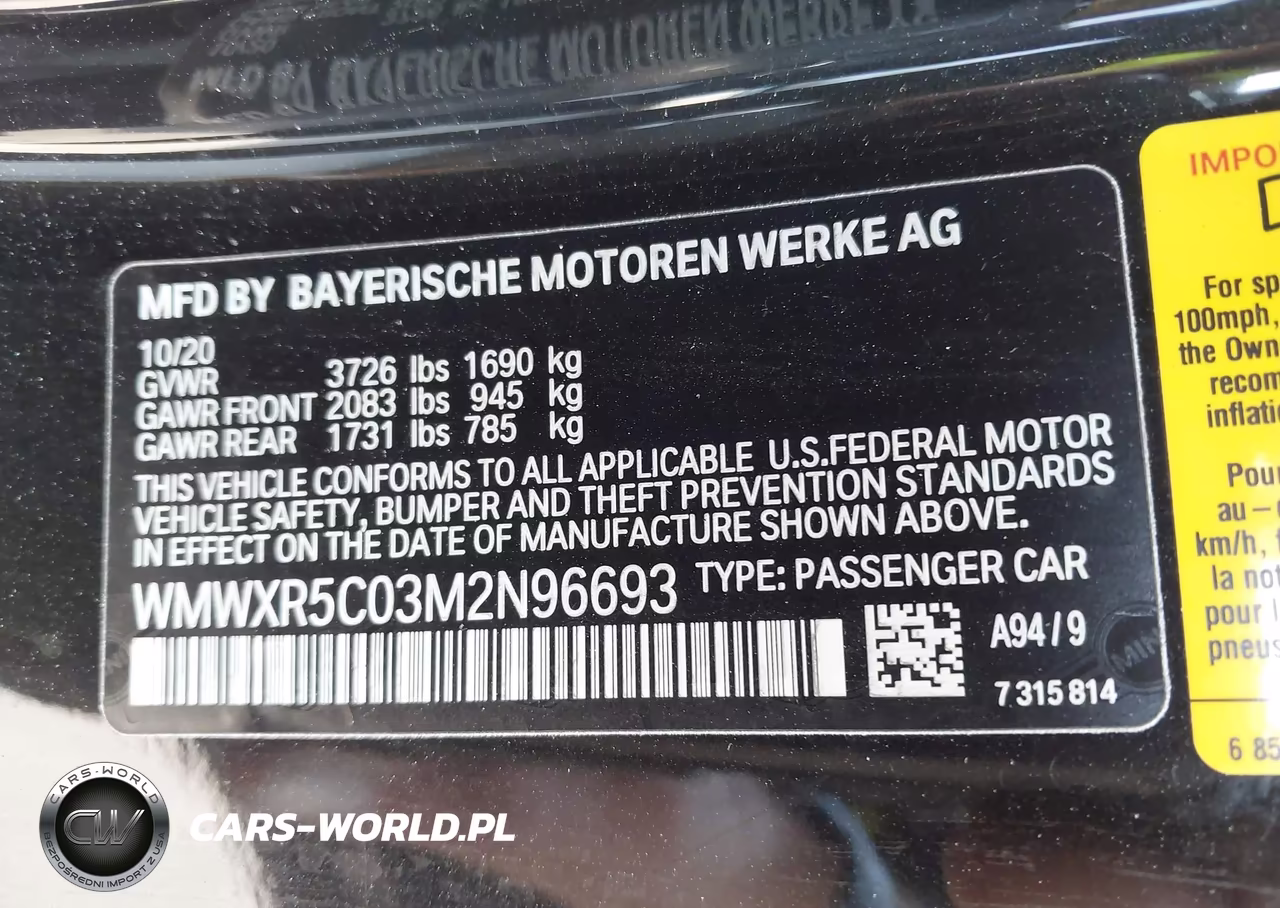 2021 Mini Hardtop Cooper S VIN:WMWXR5C03M2N96693 - 9