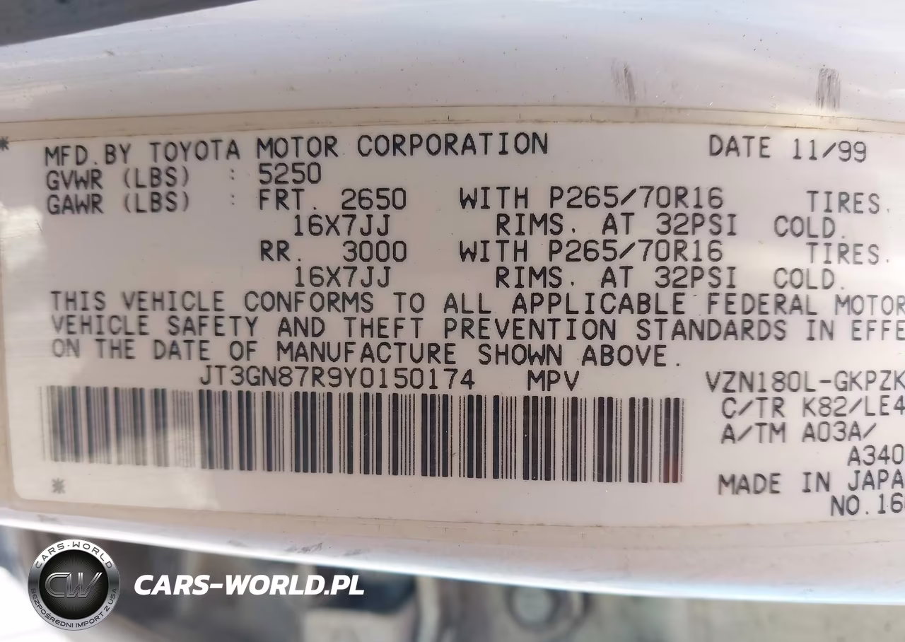 2000 Toyota 4Runner Limited V6 VIN:JT3GN87R9Y0150174 - 9
