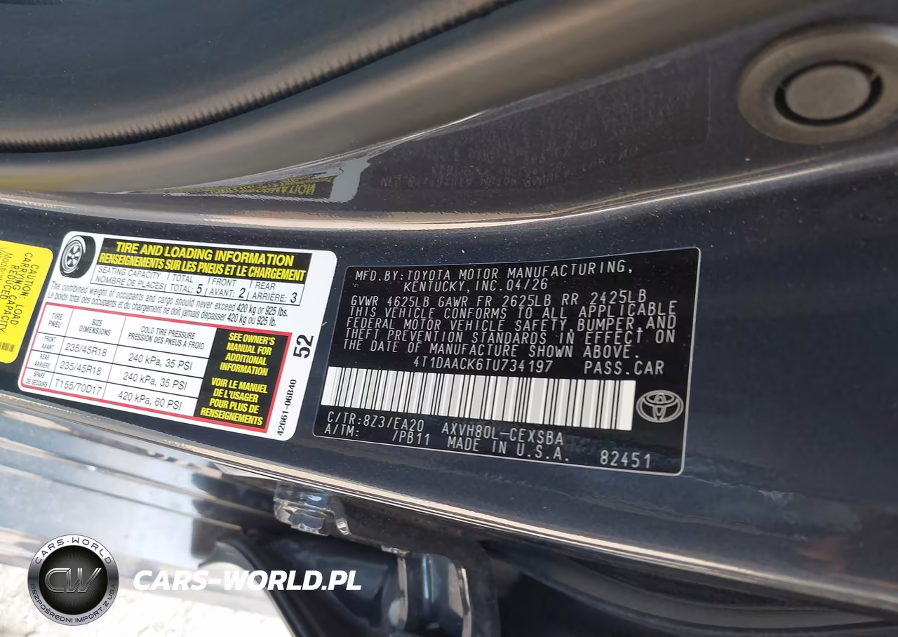 2026 Toyota Camry Se VIN:4T1DAACK6TU734197 - 9