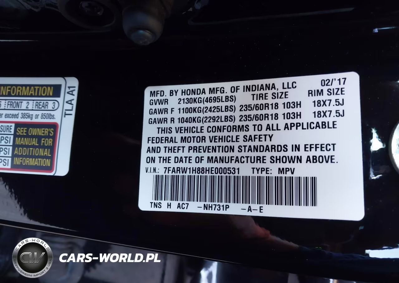 2017 Honda Cr-V Ex-L-Ex-L Navi VIN:7FARW1H88HE000531 - 9