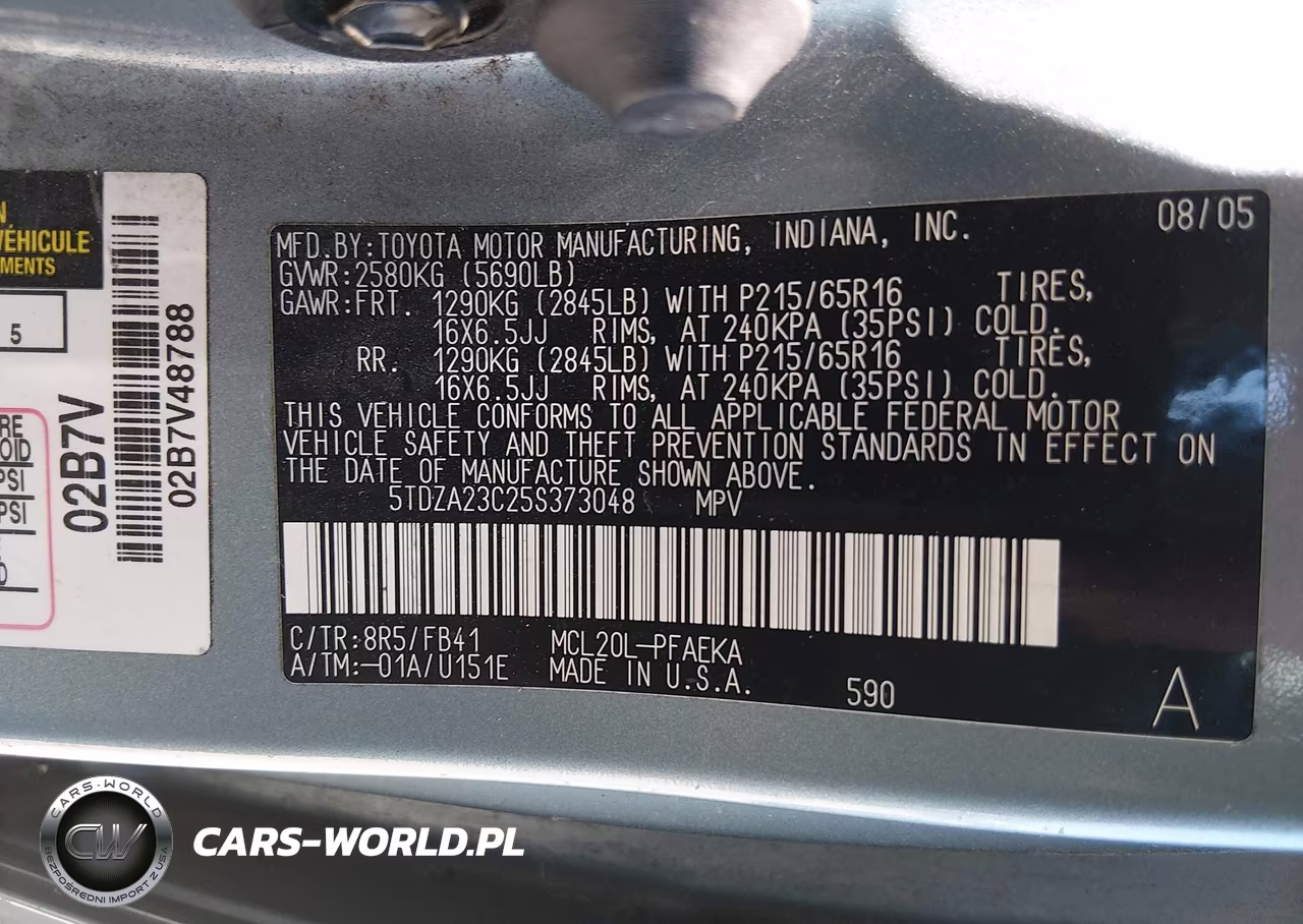 2005 Toyota Sienna Le VIN:5TDZA23C25S373048 - 9