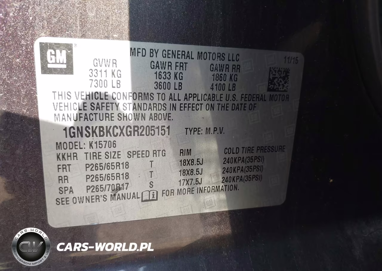 2016 Chevrolet Tahoe Lt VIN:1GNSKBKCXGR205151 - 9