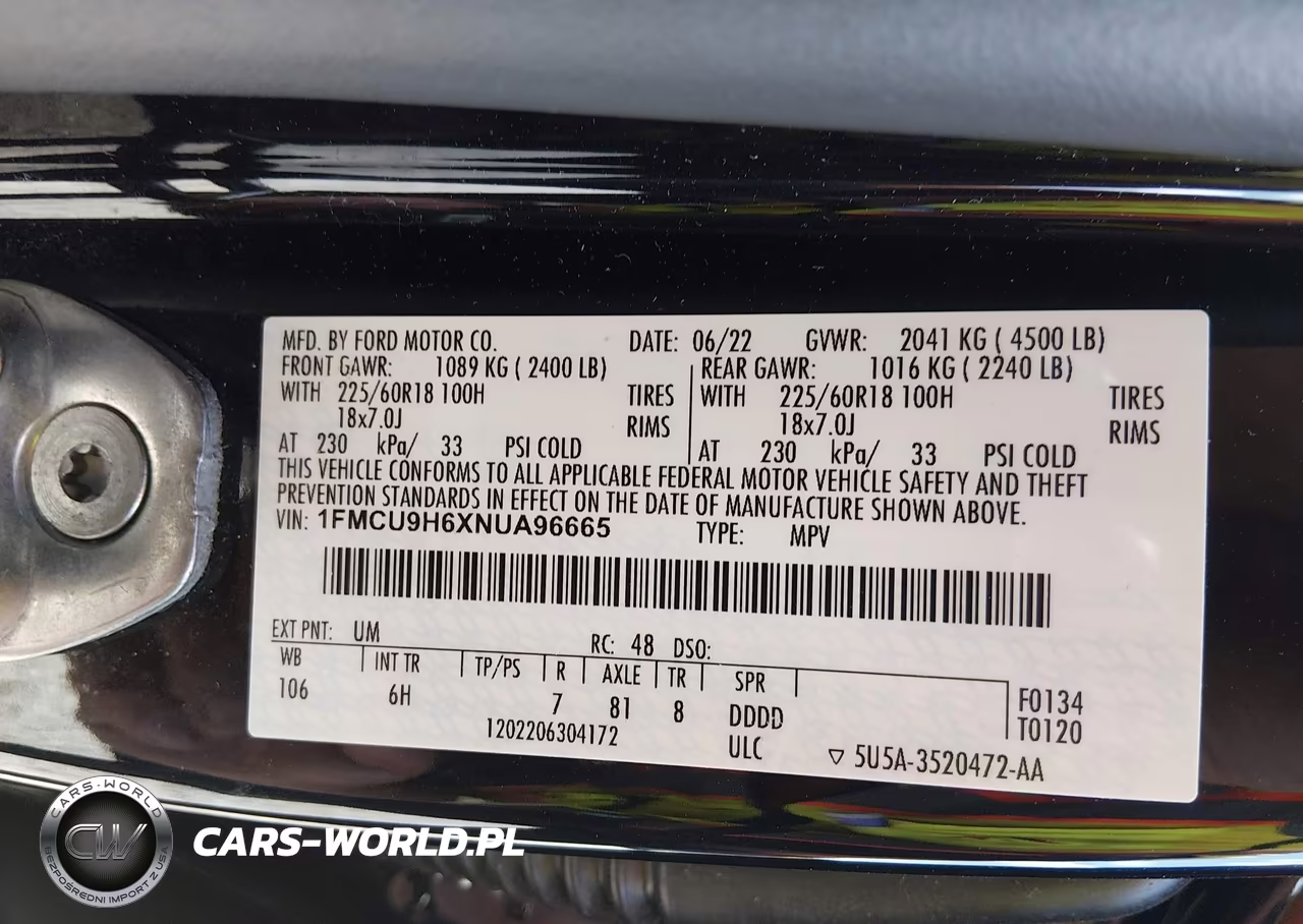 2022 Ford Escape Sel VIN:1FMCU9H6XNUA96665 - 9