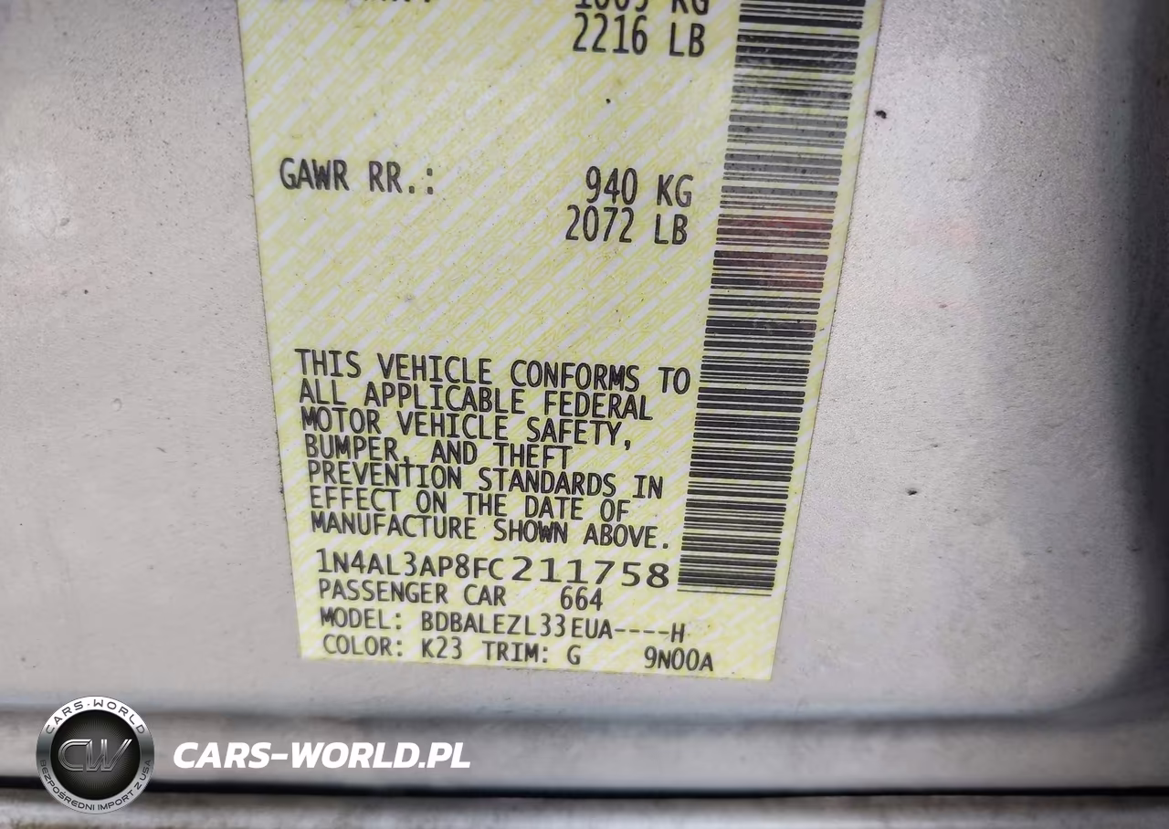 2015 Nissan Altima 2.5 S VIN:1N4AL3AP8FC211758 - 9