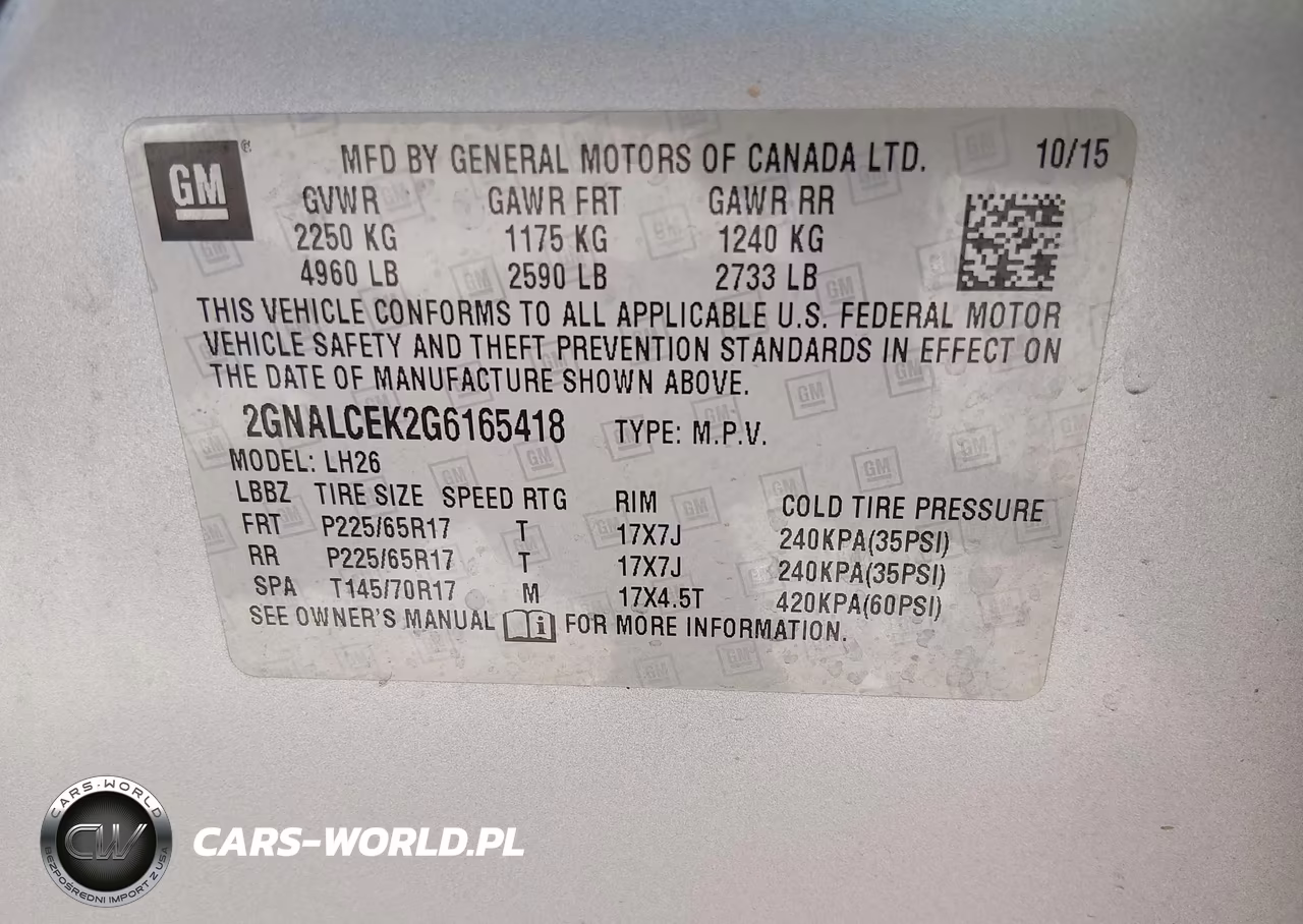 2016 Chevrolet Equinox Lt VIN:2GNALCEK2G6165418 - 9