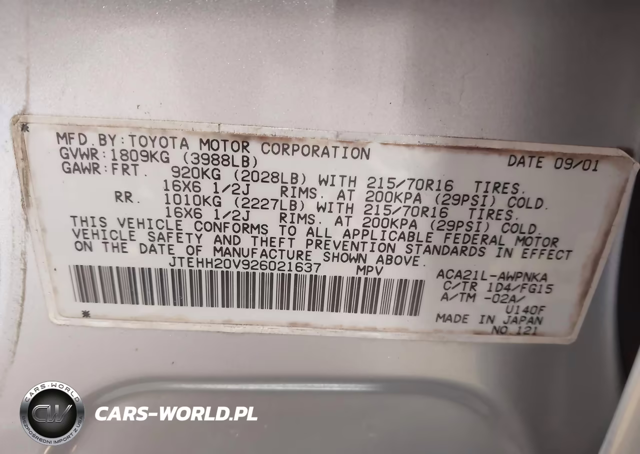 2002 Toyota Rav4 VIN:JTEHH20V926021637 - 9