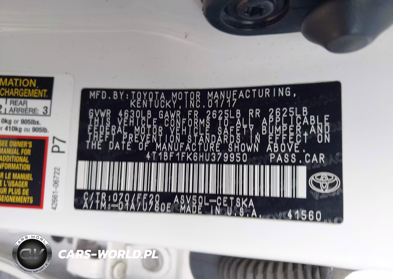 2017 Toyota Camry Se VIN:4T1BF1FK6HU379950 - 9