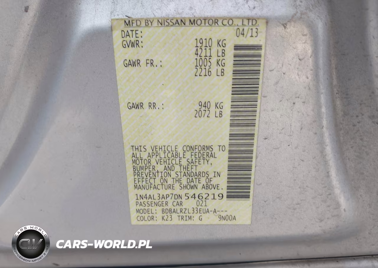 2013 Nissan Altima 2.5 S VIN:1N4AL3AP7DN546219 - 9