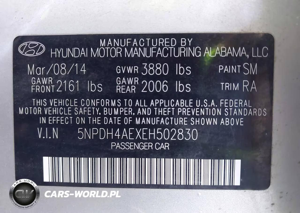 2014 Hyundai Elantra Se VIN:5NPDH4AEXEH502830 - 9