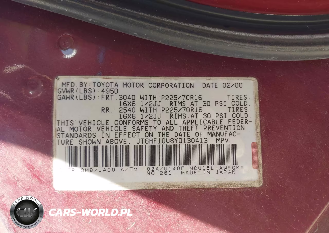 2000 Lexus Rx 300 VIN:JT6HF10U8Y0130413 - 9