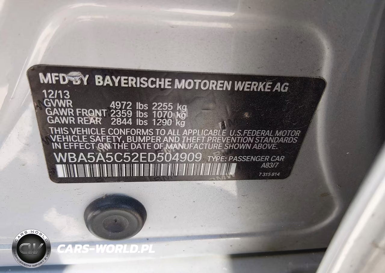 2014 BMW 528I VIN:WBA5A5C52ED504909 - 9
