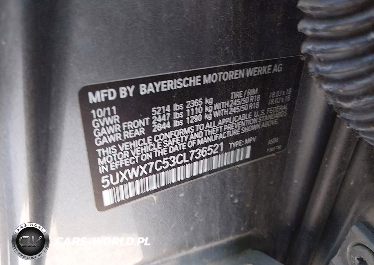 2012 BMW X3 xDrive35I VIN:5UXWX7C53CL736521 - 9