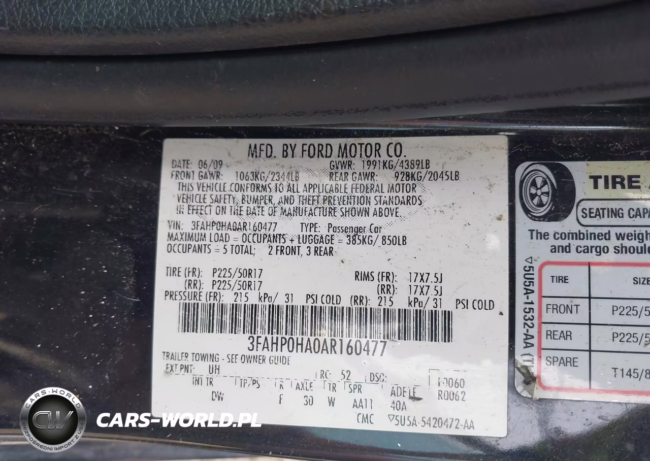 2010 Ford Fusion Se VIN:3FAHP0HA0AR160477 - 9