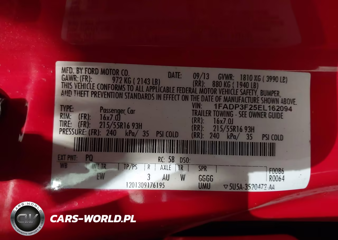 2014 Ford Focus Se VIN:1FADP3F25EL162094 - 9