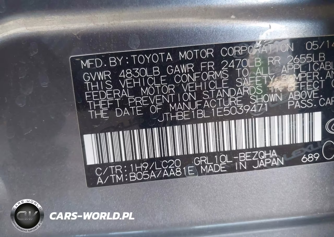 2014 Lexus Gs 350 VIN:JTHBE1BL1E5039471 - 9