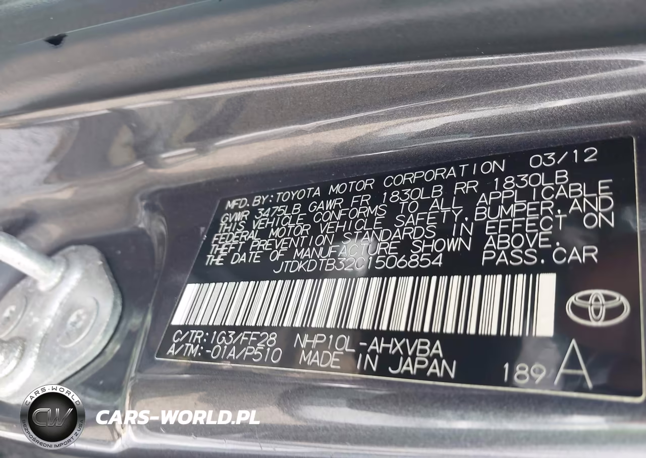 2012 Toyota Prius C Two VIN:JTDKDTB32C1506854 - 9