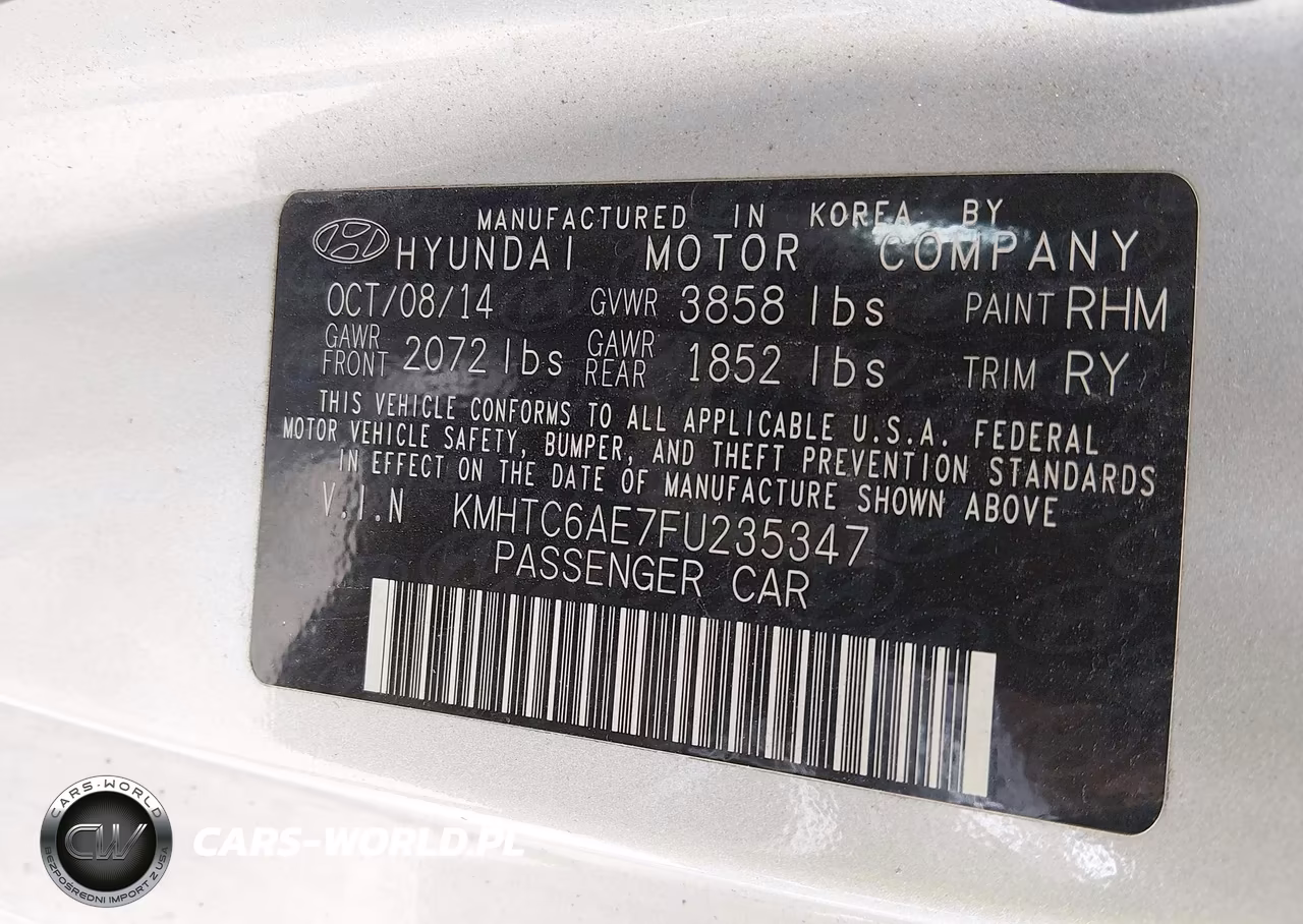 2015 Hyundai Veloster Turbo VIN:KMHTC6AE7FU235347 - 9
