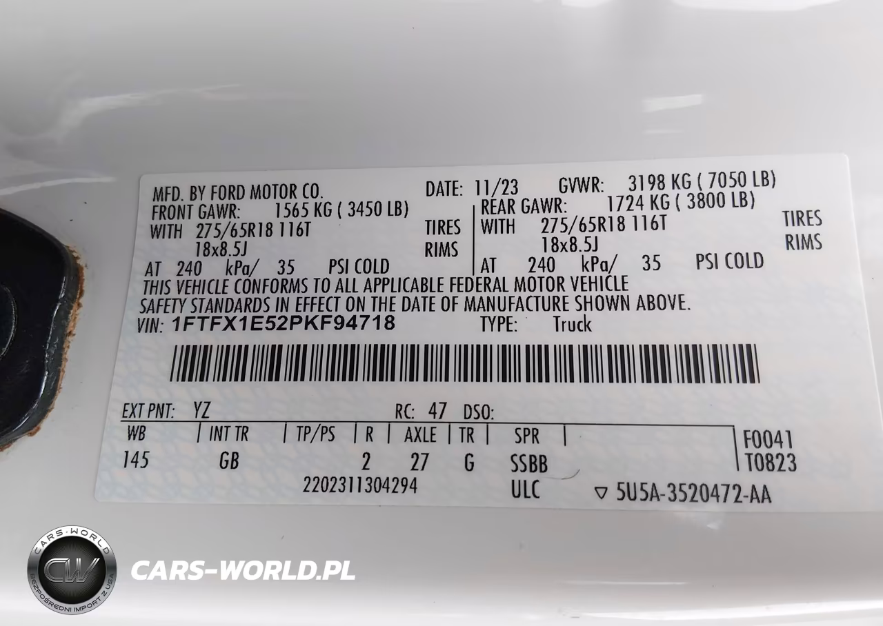 2023 Ford F-150 Xl VIN:1FTFX1E52PKF94718 - 9