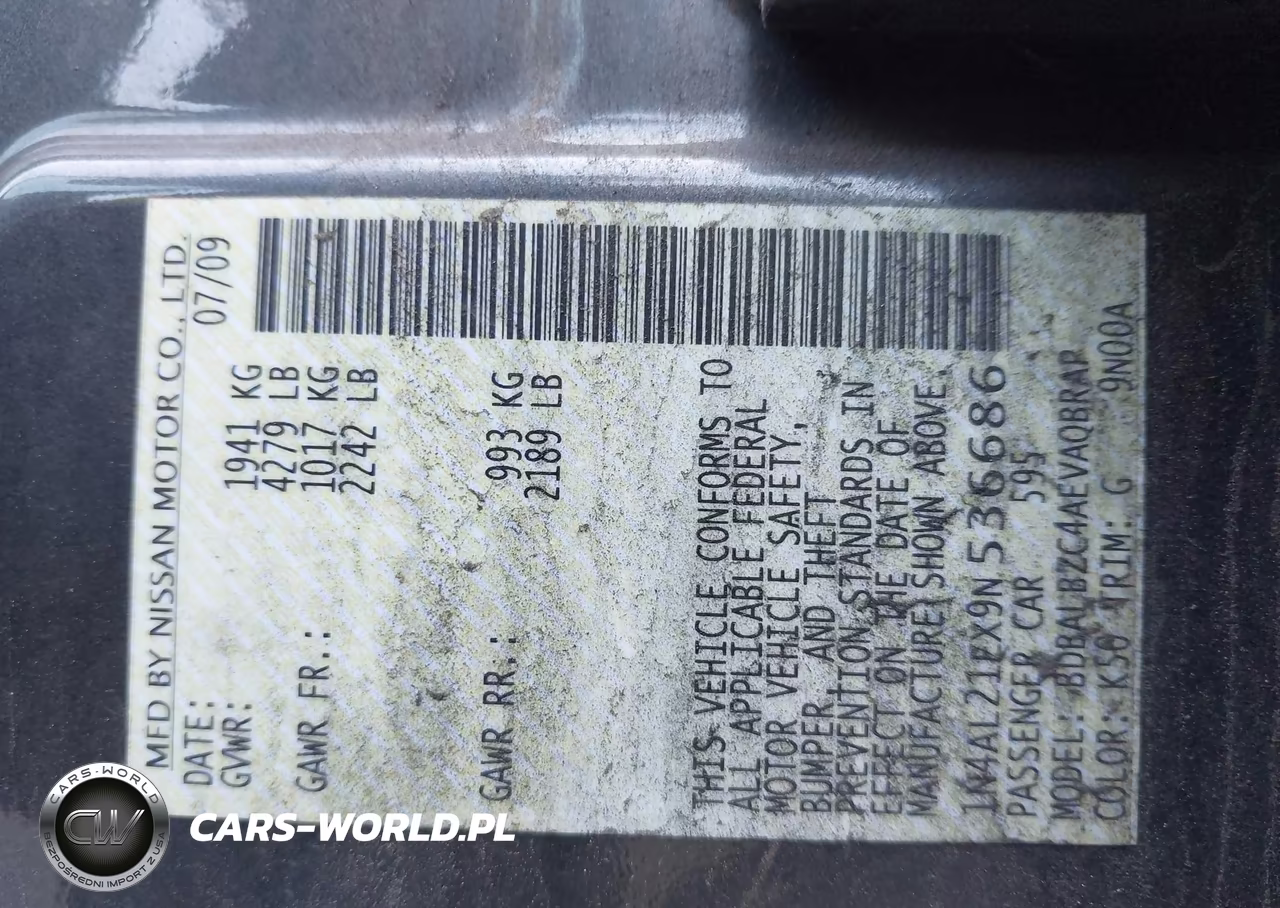 2009 Nissan Altima 2.5 S VIN:1N4AL21EX9N536686 - 9
