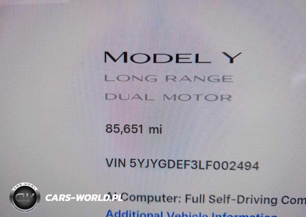 2020 Tesla Model Y Long Range Dual Motor All-Wheel Drive-Performance Dual Motor All-Wheel Drive VIN:5YJYGDEF3LF002494 - 7