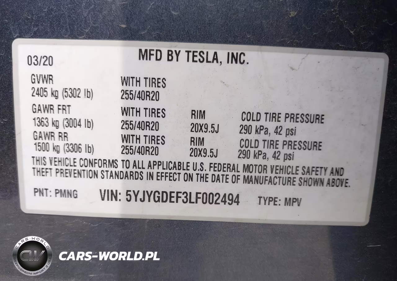 2020 Tesla Model Y Long Range Dual Motor All-Wheel Drive-Performance Dual Motor All-Wheel Drive VIN:5YJYGDEF3LF002494 - 9