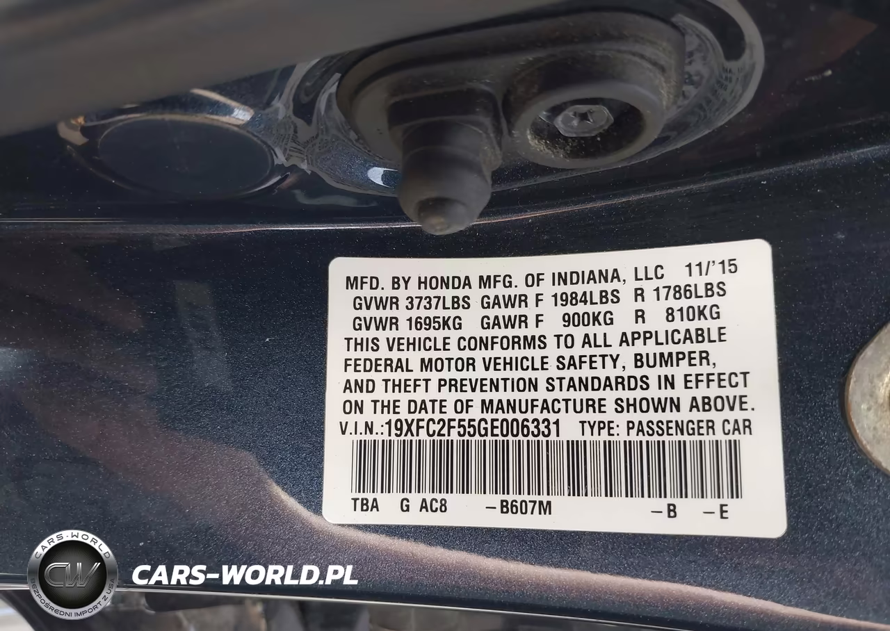 2016 Honda Civic Lx VIN:19XFC2F55GE006331 - 9