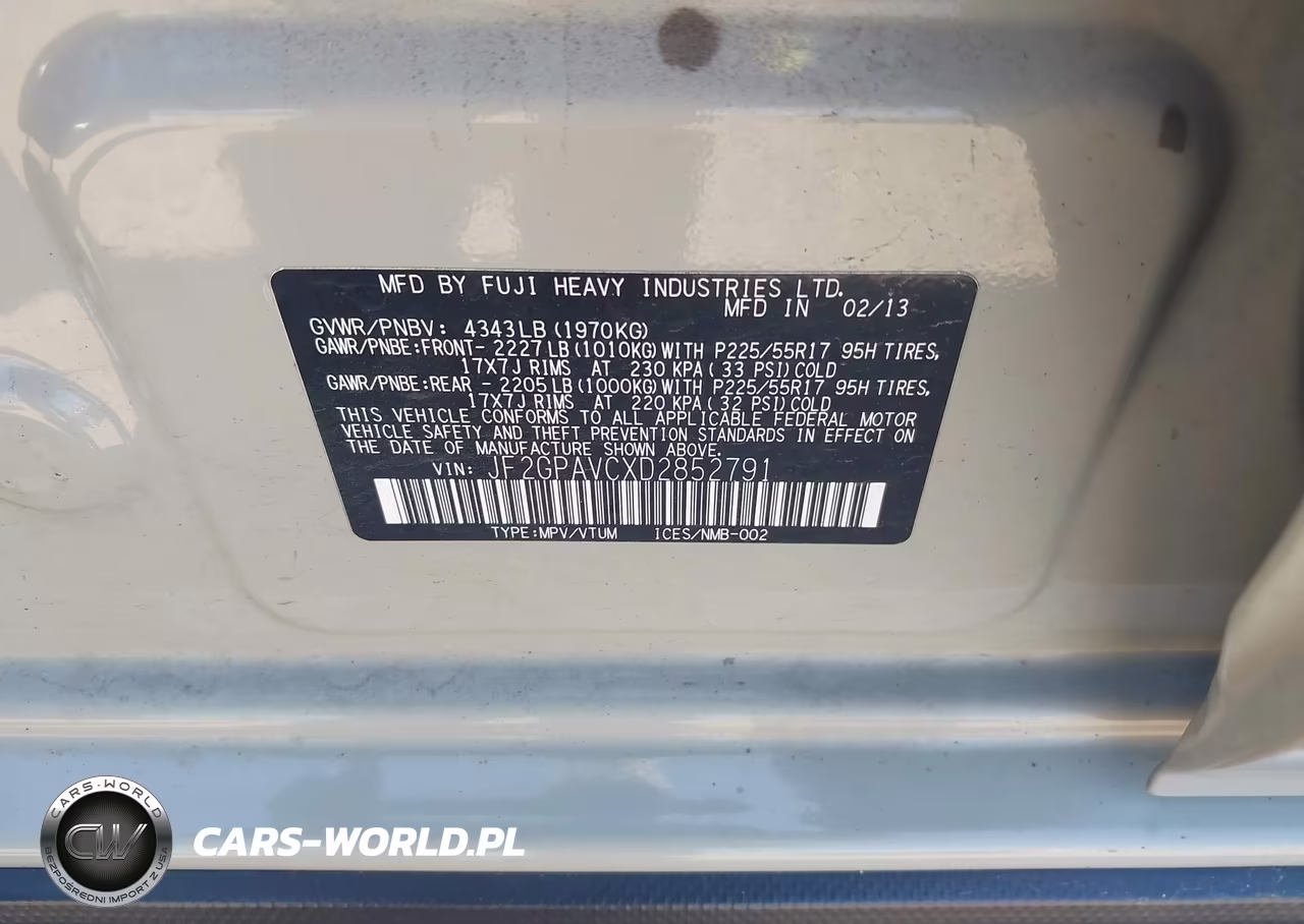 2013 Subaru Xv Crosstrek 2.0I Premium VIN:JF2GPAVCXD2852791 - 9