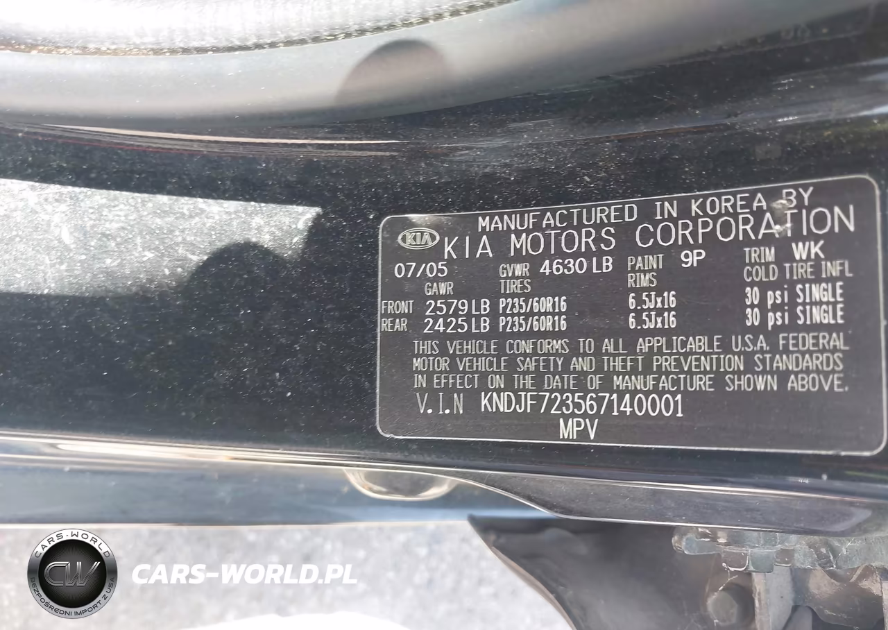 2006 Kia Sportage Ex V6-Lx V6 VIN:KNDJF723567140001 - 9