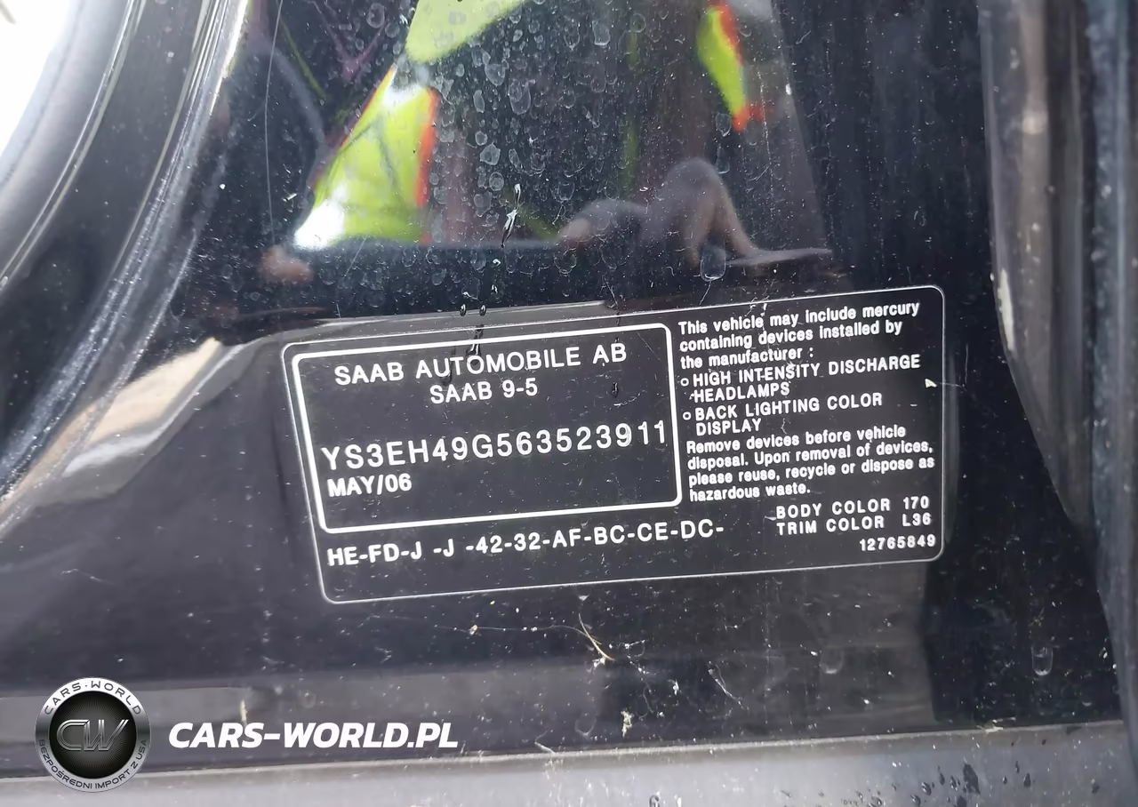 2006 Saab 9-5 2.3T Sport VIN:YS3EH49G563523911 - 9