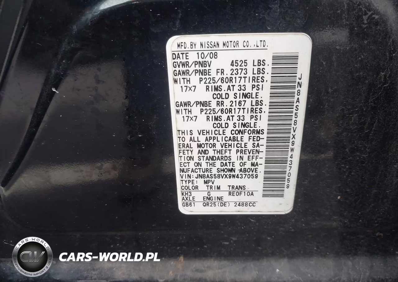 2009 Nissan Rogue Sl VIN:JN8AS58VX9W437059 - 9