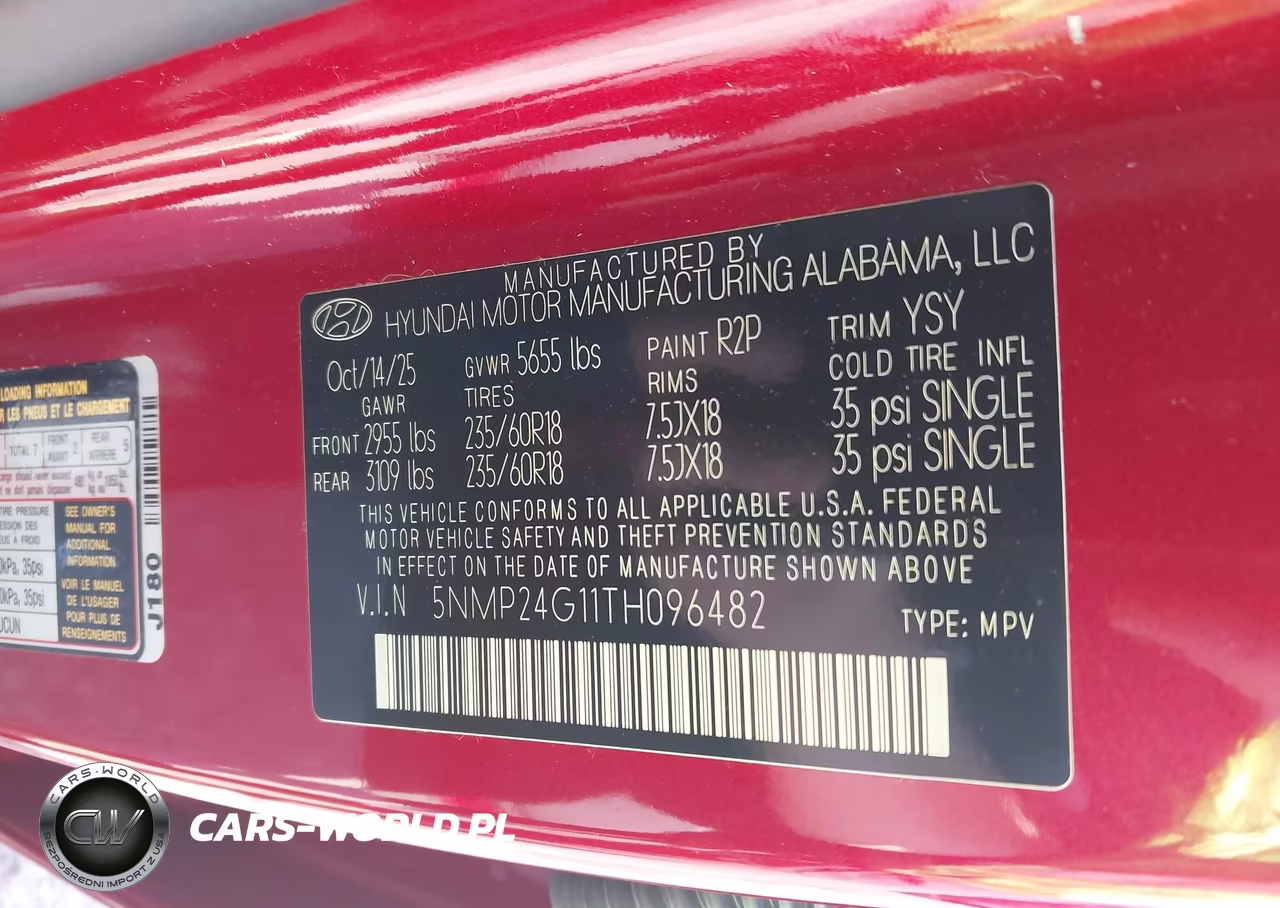 2026 Hyundai Santa Fe Hybrid Sel VIN:5NMP24G11TH096482 - 9