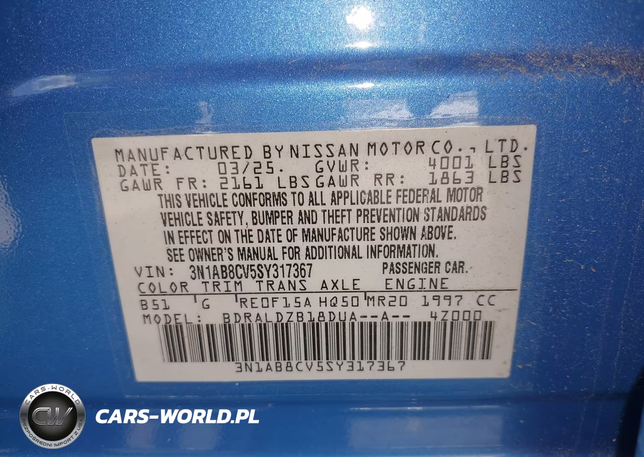 2025 Nissan Sentra Sv VIN:3N1AB8CV5SY317367 - 9