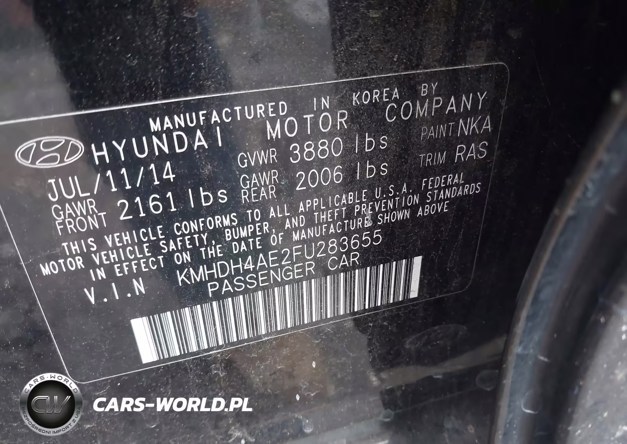 2015 Hyundai Elantra Se VIN:KMHDH4AE2FU283655 - 9