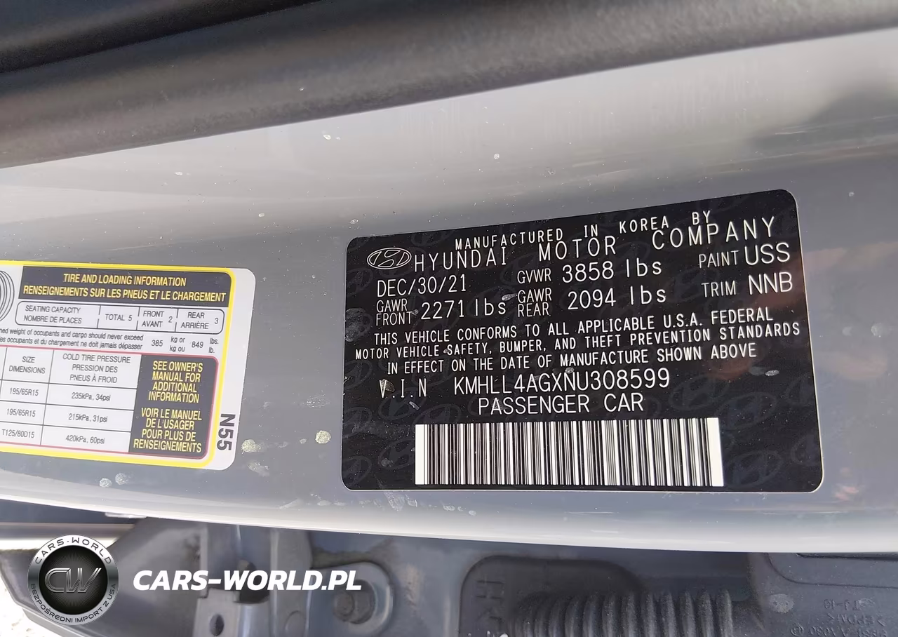2022 Hyundai Elantra Se VIN:KMHLL4AGXNU308599 - 9