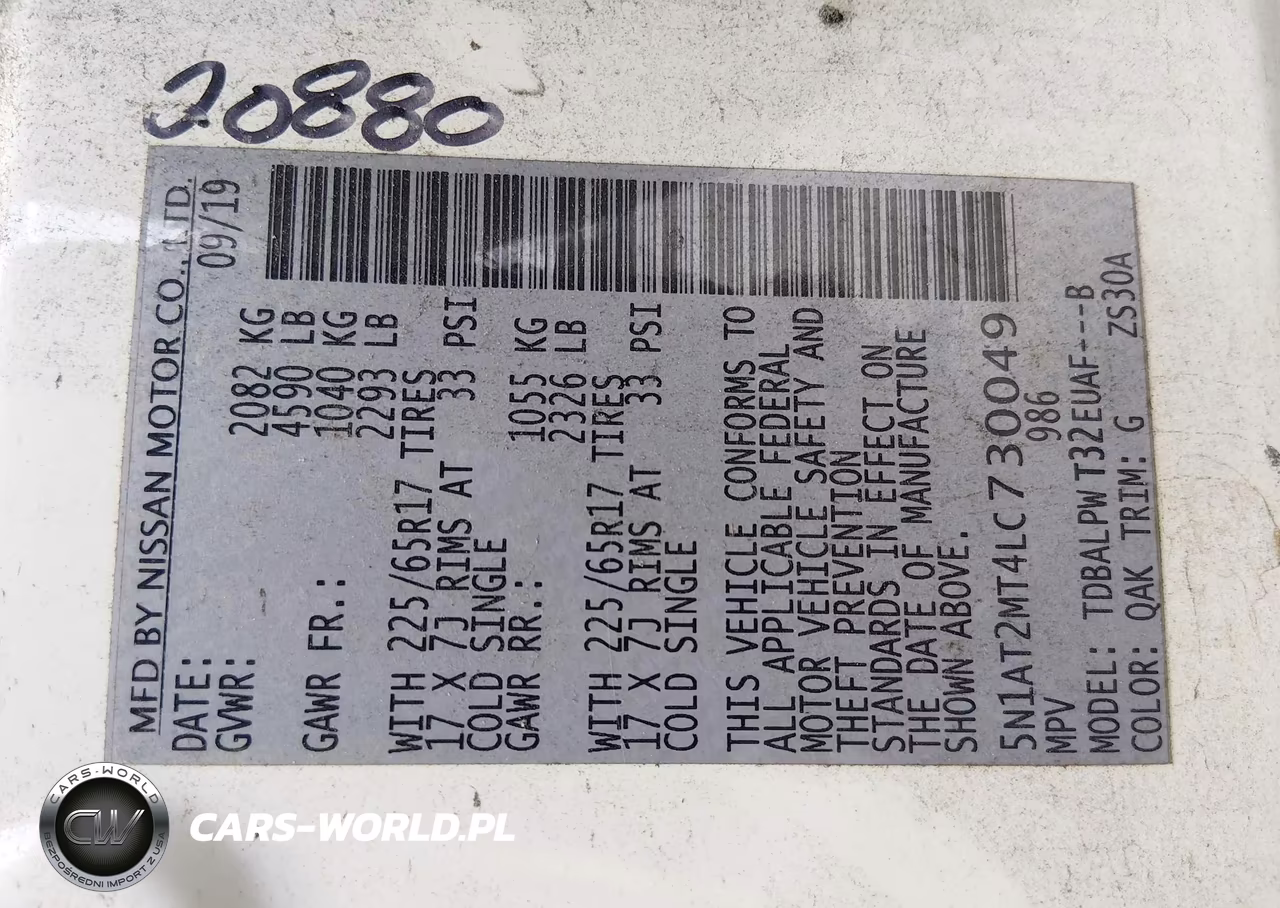 2020 Nissan Rogue S Fwd VIN:5N1AT2MT4LC730049 - 9