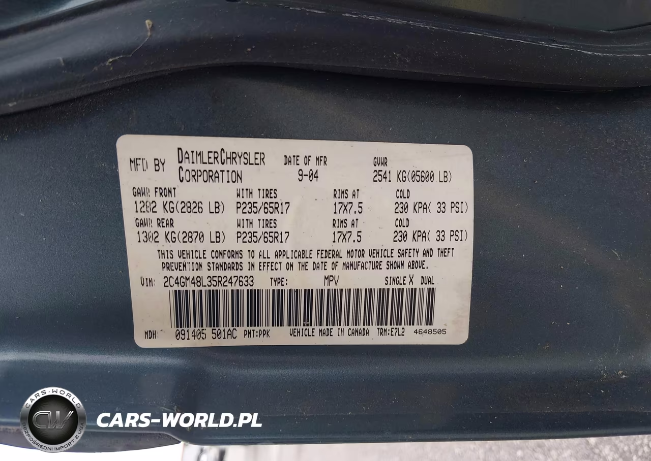 2005 Chrysler Pacifica VIN:2C4GM48L35R247633 - 9