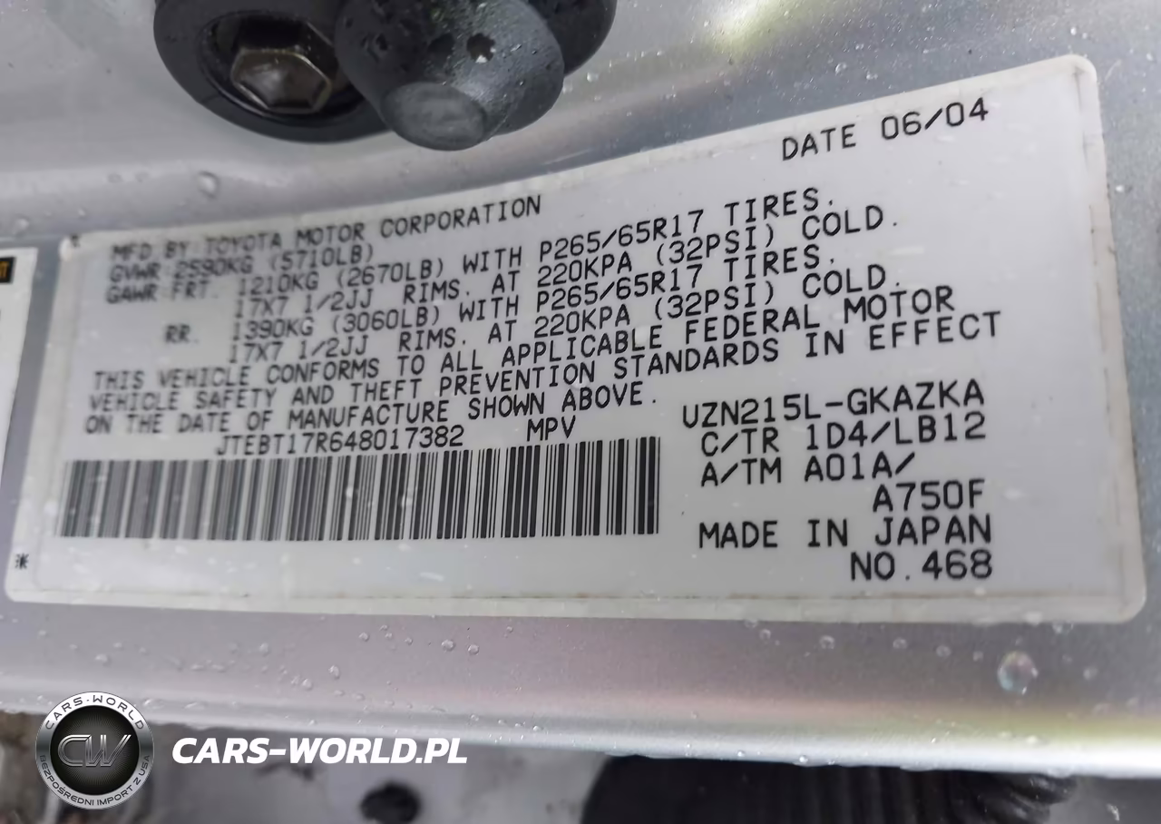 2004 Toyota 4Runner Limited V8 VIN:JTEBT17R648017382 - 9