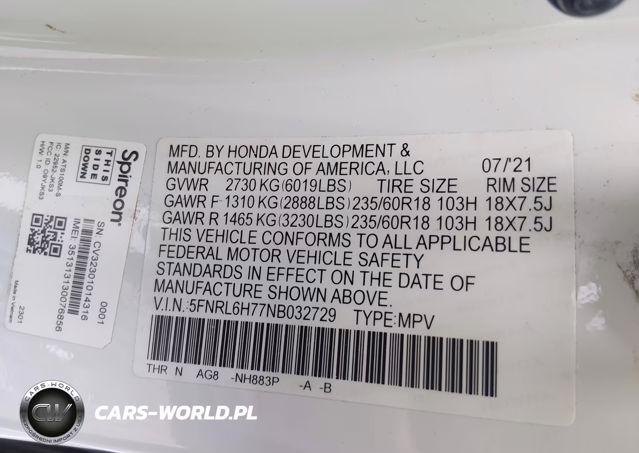 2022 Honda Odyssey Ex-L VIN:5FNRL6H77NB032729 - 9